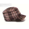 Checked Fabric Cadet Military Hat